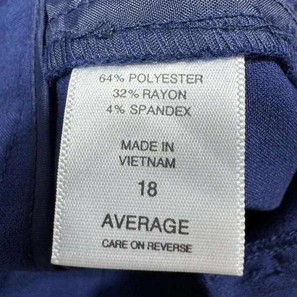 New York & Company Crosby Slim Leg Pants Slacks Blue Stretch 18 Average NWT - Picture 4 of 11